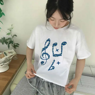 Loose Fit Graphic Print Daily Short Sleeve T-shirt