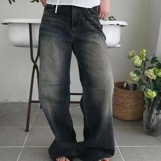 Loose-fit Washed Wide Casual Long Pants