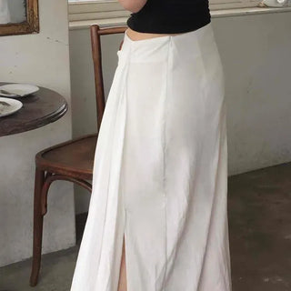 Drape Wrap A-Line Daily Long Skirt