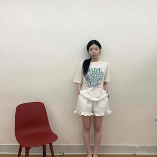 Loose Fit Frill Patch Pocket Wide Daily Shorts
