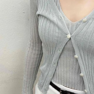 Slim Fit Button Long Sleeve Daily Casual Cardigan