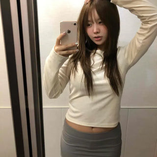 Slim Fit Zipper Straight H-Line Daily Mini Skirt