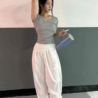 Loose-fit String Wide Daily Long Pants