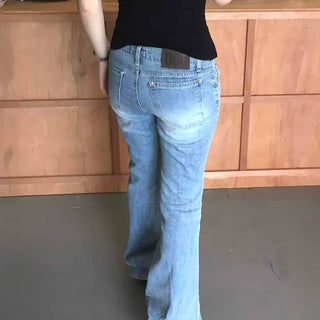 Regular Fit Washed Button Bootcut Long Pants
