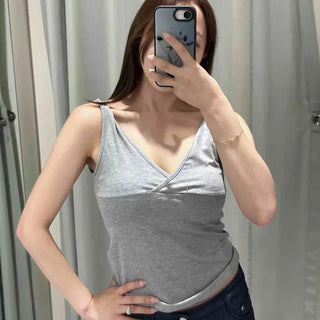 Slim Fit Plain Cross Strap Daily Sleeveless