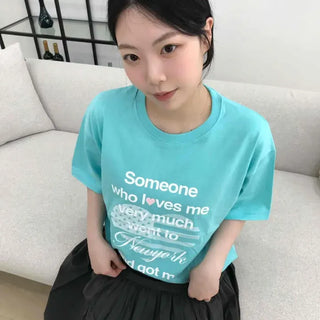 Regular Fit Lettering Print Daily Short Sleeve T-shirt