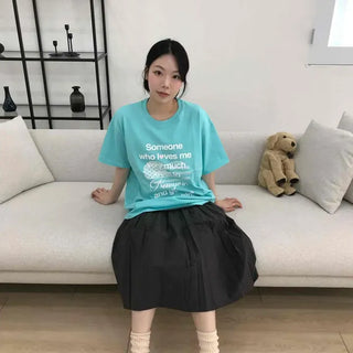 Regular Fit Lettering Print Daily Short Sleeve T-shirt