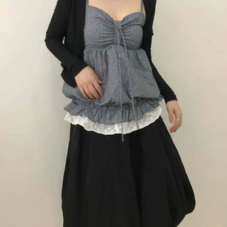 Frill Flare A-Line Daily Midi Skirt
