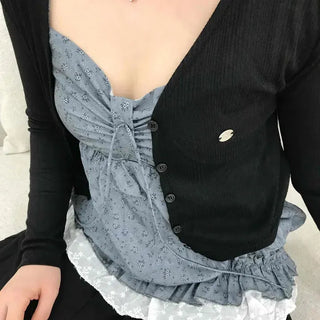 Ser Slim Fit Plain Button Long Sleeve Daily Cardigan