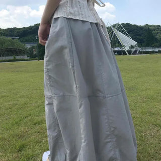 Loose-fit Cutout Casual Long Skirt