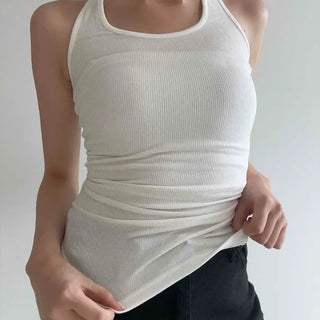 Slim Fit Plain Fitted Daily Sleeveless