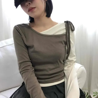 Boho Chic Asymmetrical Layered Long Sleeve T-shirt