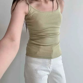 Slim Fit Plain Strap Fitted Daily Sleeveless