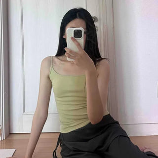 Slim Fit Plain Strap Fitted Daily Sleeveless