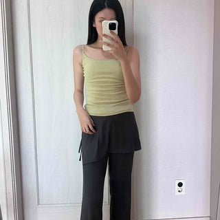 Slim Fit Plain Strap Fitted Daily Sleeveless