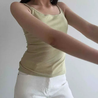 Slim Fit Plain Strap Fitted Daily Sleeveless