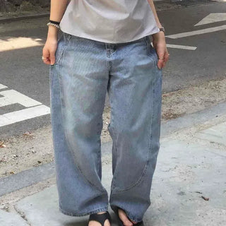 Clean Loose Fit Washed Wide Casual Long Pants