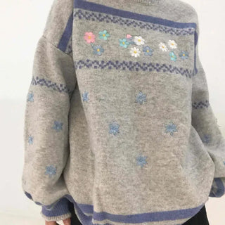 Light Purple Minimal Lavender Round Neck Knit