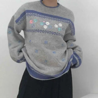 Light Purple Minimal Lavender Round Neck Knit