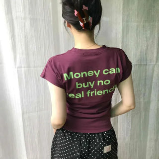 Regular Fit Numbering Lettering Daily Short Sleeve T-shirt
