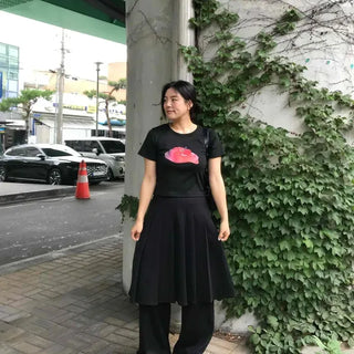 Loose-fit Pintuck Zipper Layered Straight Long Pants