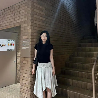 Flower Asymmetrical A-line Daily Midi Skirt