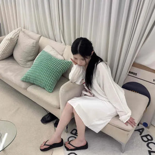 Mijoo A-Line Elastic Satin Midi Skirt