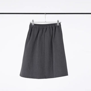 Carbon pleated banding midi skirt