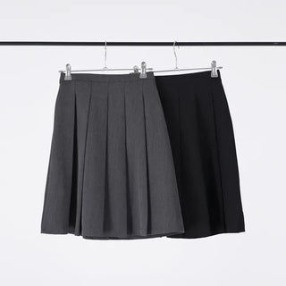 Carbon pleated banding midi skirt