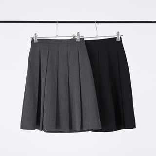 Carbon pleated banding midi skirt