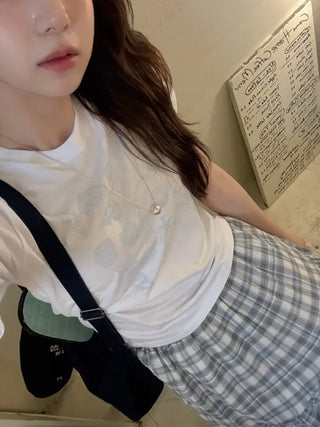 Yoshu Check Frill Long Skirt