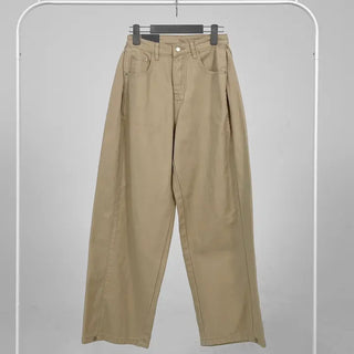 Peach Pintuck Wide Denim Pants