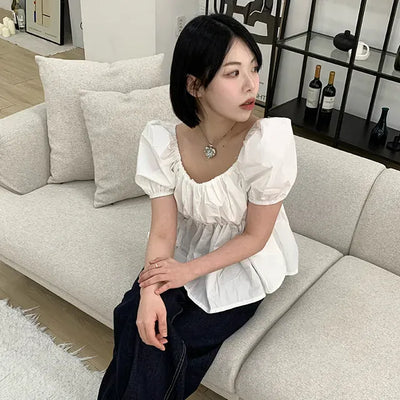 Kina Shirred Off-Shoulder Short Sleeve Blouse