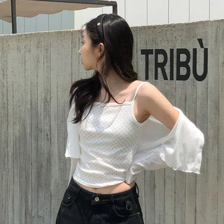 Lila Dot Crop Sleeveless Top
