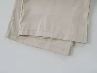 Natural Contrast Waist Comfort Long Pants