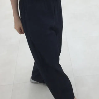 Natural Contrast Waist Comfort Long Pants