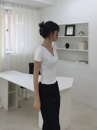 Natural Contrast Waist Comfort Long Pants