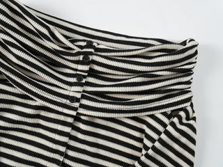 Basic Striped Off-Shoulder T-shirt