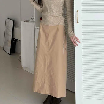 String Plain Long Skirt