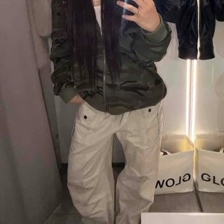 Military Multi-Pocket Painter Wide Cotton Pants