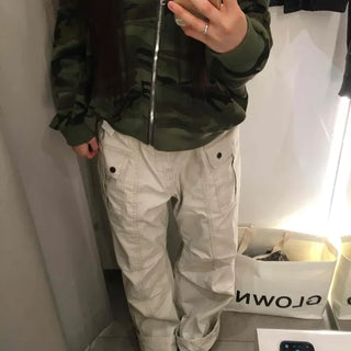 Military Multi-Pocket Painter Wide Cotton Pants