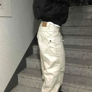 Military Multi-Pocket Painter Wide Cotton Pants