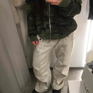 Military Multi-Pocket Painter Wide Cotton Pants