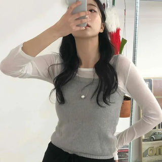 Tencel U-Neck Slim Fit Long Sleeve T-Shirt