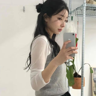 Tencel U-Neck Slim Fit Long Sleeve T-Shirt