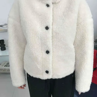 Sherpa Fleece Oversized Short Jacket