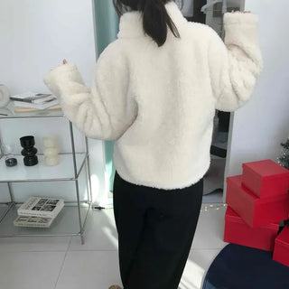 Sherpa Fleece Oversized Short Jacket