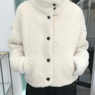 Sherpa Fleece Oversized Short Jacket