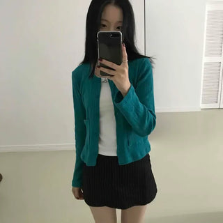 Office Look Pinstripe A-Line Mini Skirt