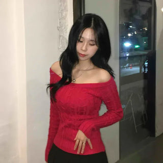 Waffle Knit Short Wide Round Neck Knit